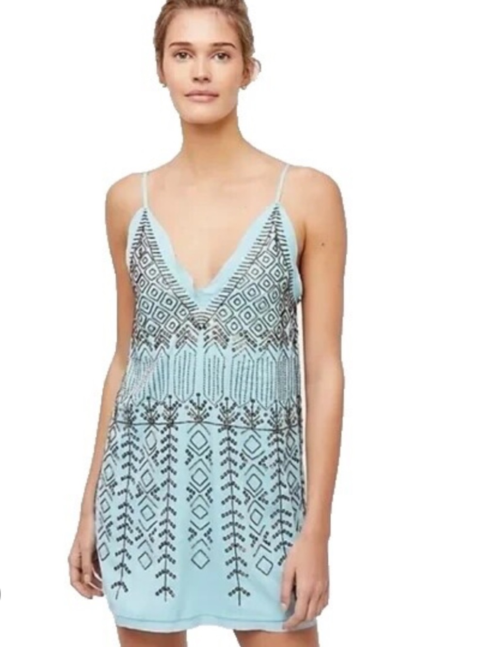 Free People Aqua Embellished Slip dress - Picture 2 of 4